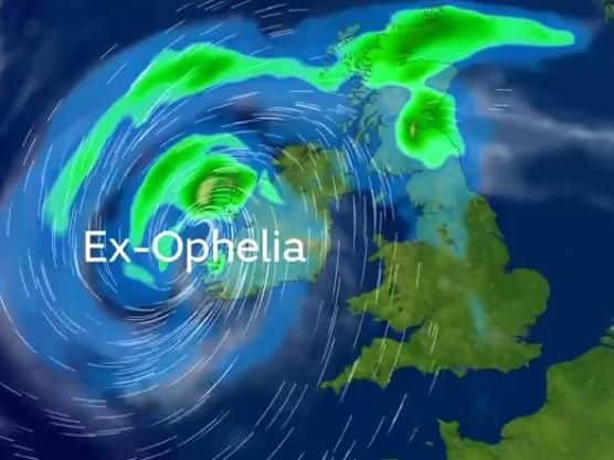 Hurricane Ophelia is expected to arrive in Northern Ireland on Monday. (Video/Photo: Met Office)